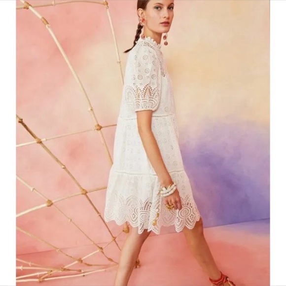 Ulla Johnson Simone White Eyelet Dress Sz 10 - Picture 3 of 7